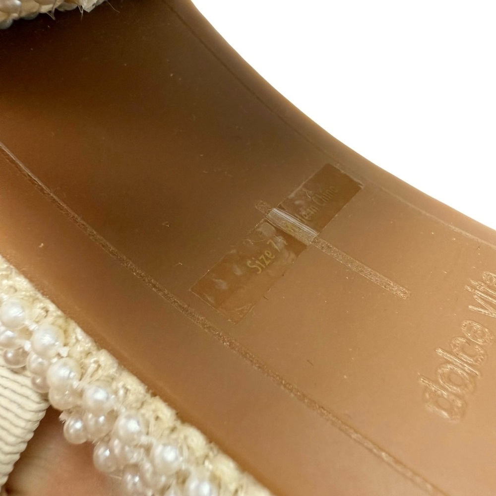 Dolce Vita Cream Braided Pearl-Trim Block Heel Sandal - Picture 11 of 14